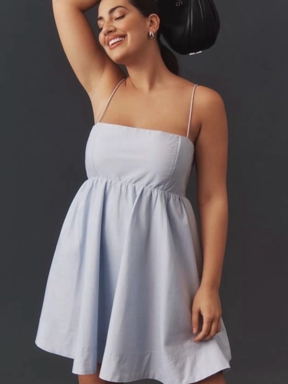 Maeve Pale Blue Spaghetti Strap Mini Dress